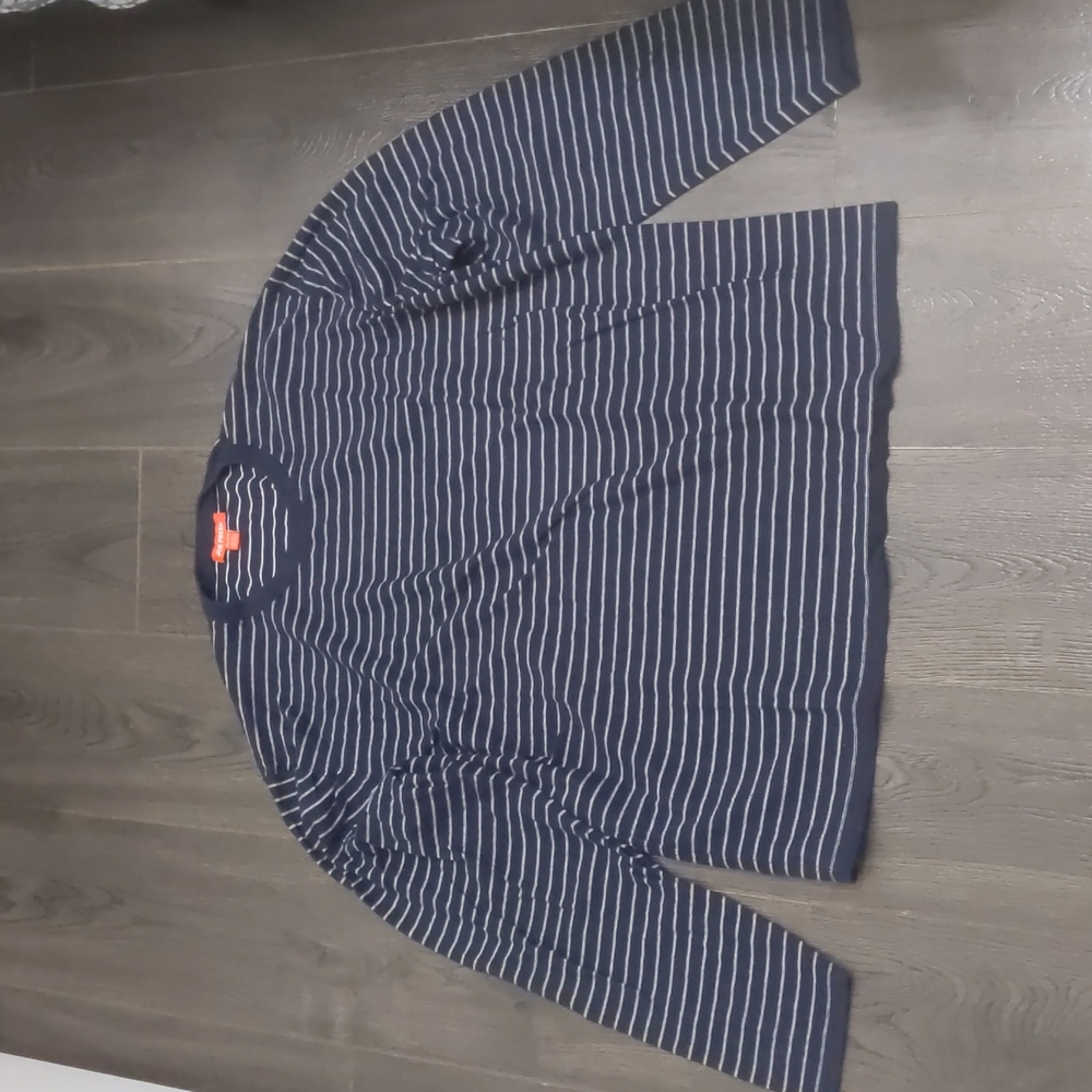 3/$25 - Joe Fresh Blue and White Strip Men's Long Sleeve T-Shirt